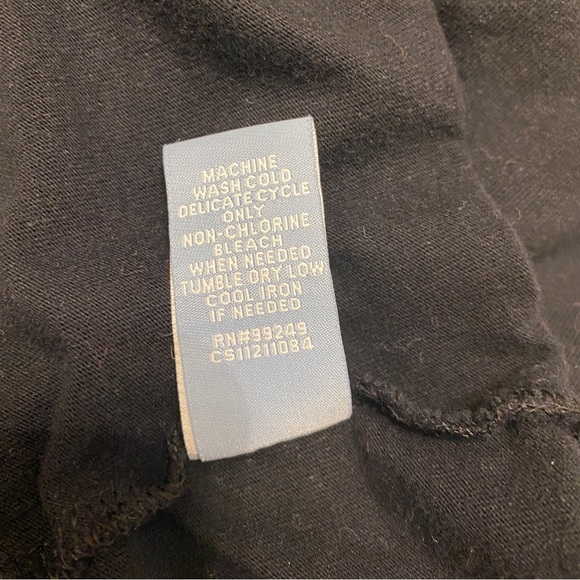 Liz & Me Womens Shirt 3X 26/28W Black Embroidered Floral Short Sleeve Stretch - Picture 6 of 6